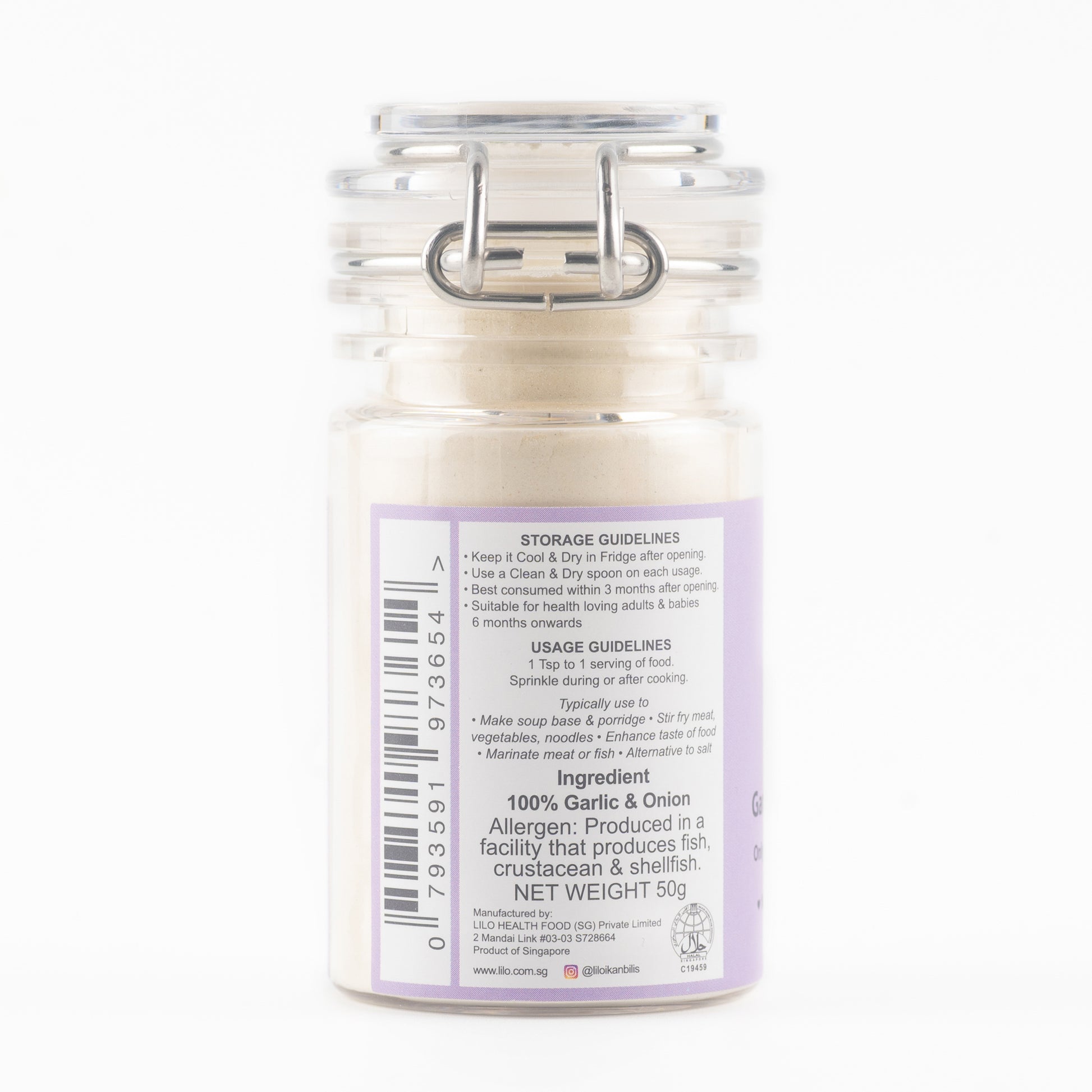 Garlic & Onion Powder 50g Bottle - Lilo Premium Series - Lilo Premium Ikan Bilis Powder